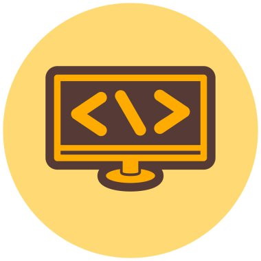 Kodlama. Web simgesi basit illüstrasyon