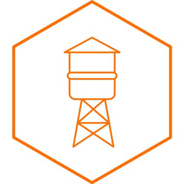 Su kulesi simgesi beyaz arkaplanda izole edildi. vektör illüstrasyonu