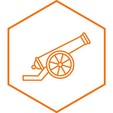 Askeri top ikonu. vektör illüstrasyonu