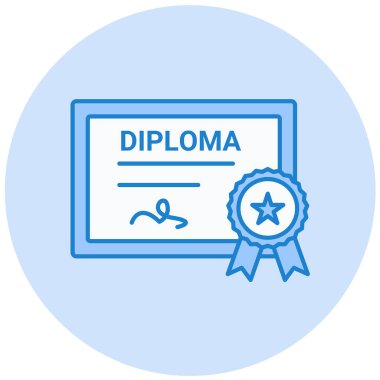 Sertifika. Web simgesi basit illüstrasyon