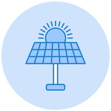 Güneş paneli modern simge vektör illüstrasyonu