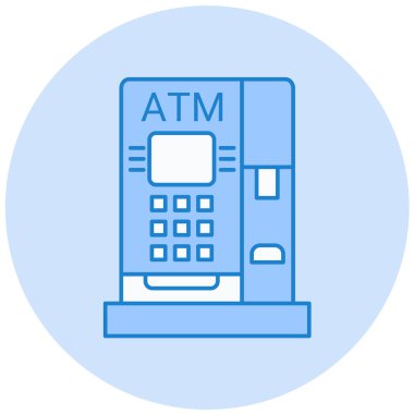 ATM 'de. Web simgesi basit illüstrasyon