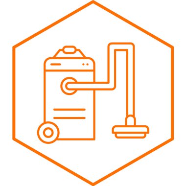 elektrikli süpürge simgesi, basit tasarım vektör çizimi