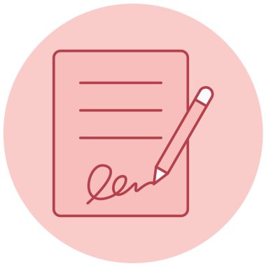 İmza. Web simgesi basit illüstrasyon