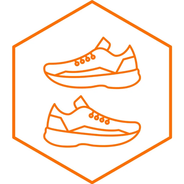 Icône Chaussures Sport Dans Style Contour Illustration Vectorielle Isolée — Image vectorielle