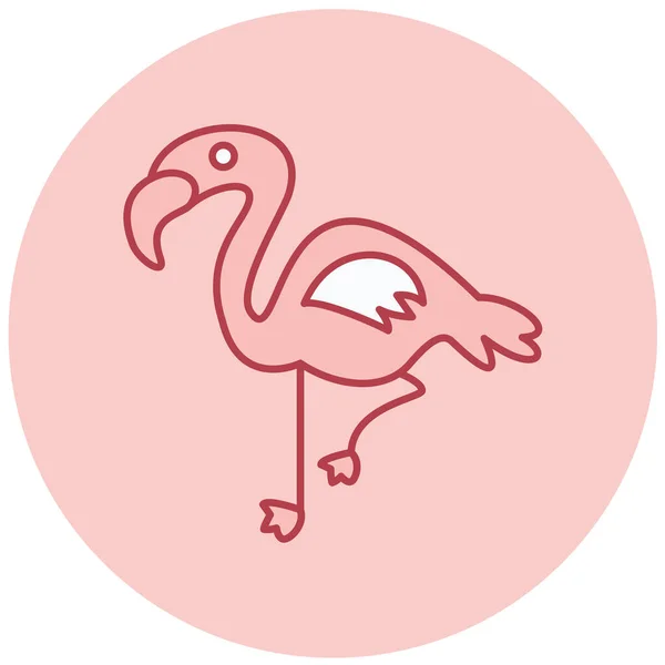 Ícone Flamingo Desenho Animado Estilo Isolado Ilustração Vetorial Para Web — Vetor de Stock
