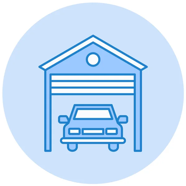 Garagem Carro Ícone Web — Vetor de Stock