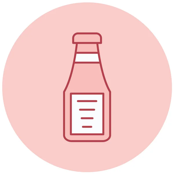Saucenflasche Einfaches Design — Stockvektor