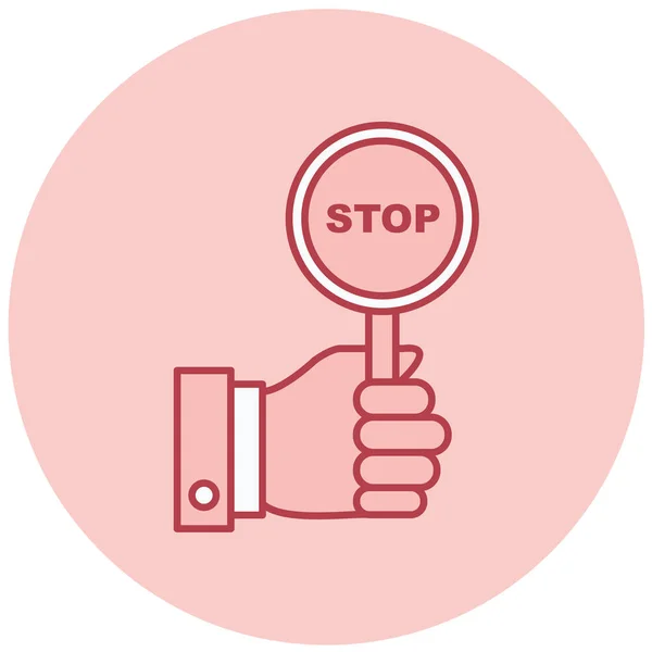 Stop Signo Icono Mano Vector Ilustración — Archivo Imágenes Vectoriales