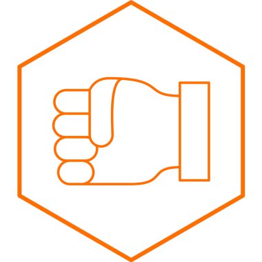 yumruk simgesi, basit tasarım vektör çizimi