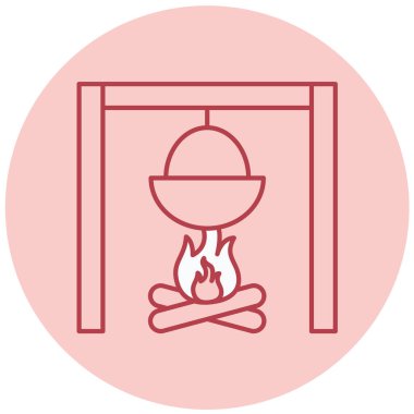 Kamp. Web simgesi vektör illüstrasyonu