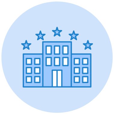 Otelde. Web simgesi basit illüstrasyon