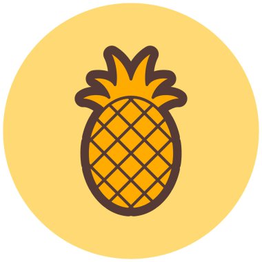 Ananas. Web simgesi basit illüstrasyon