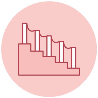 Merdivenler. Web simgesi vektör illüstrasyonu