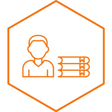 Kütüphaneci simgesinin vektör illüstrasyonu