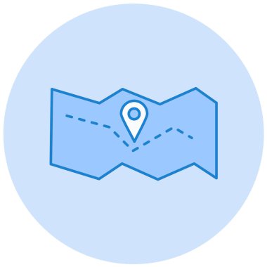 Harita. Web simgesi basit illüstrasyon