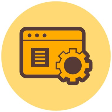 Kodlama. Web simgesi basit illüstrasyon