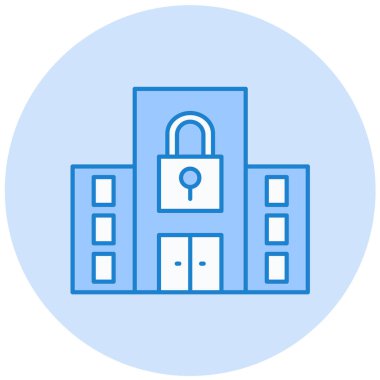 Güvenli bina. Web simgesi basit illüstrasyon