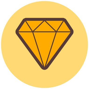 Elmas. Web simgesi basit illüstrasyon