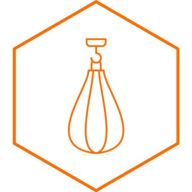 Turuncu çizgi tenis topu ikonu beyaz arka planda izole edildi. vektör illüstrasyonu