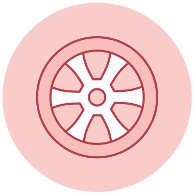 Tekerlek. Web simgesi basit illüstrasyon