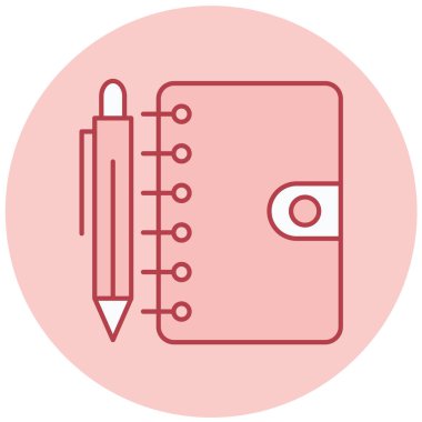 Kurşun kalemli defter. Web simgesi basit illüstrasyon