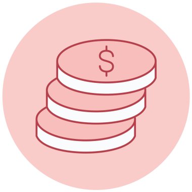 Dolar. Web simgesi basit illüstrasyon