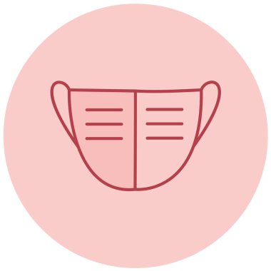 tıbbi maske vektör düz çizgi simgesi