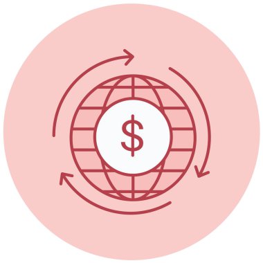 Dolar. Web simgesi basit illüstrasyon