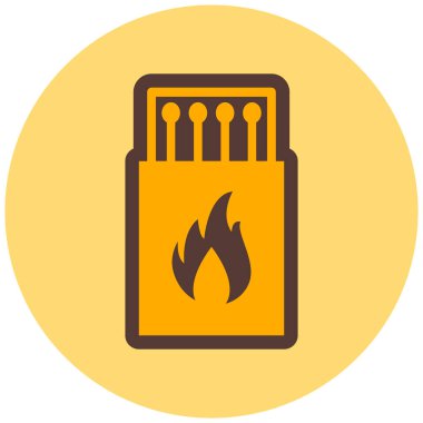 Kibrit. Web simgesi basit illüstrasyon