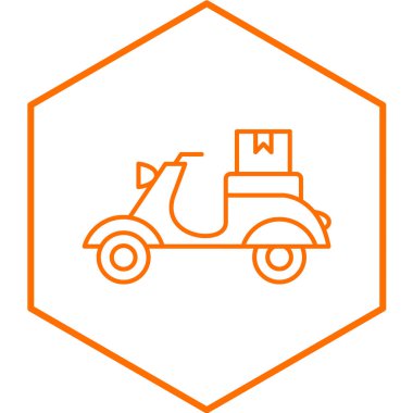 Scooter ikonu. Web için kask vektör simgelerinin özet çizimi