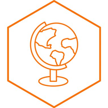 Dünya küresel ikonunun vektör illüstrasyonu