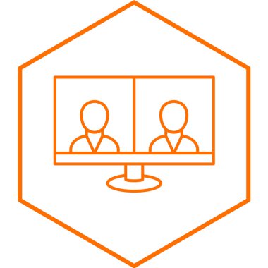 Sunum tahtası simgesi. İnce çizgili resim grafiği. İnternet düğmesi. vektör illüstrasyonu