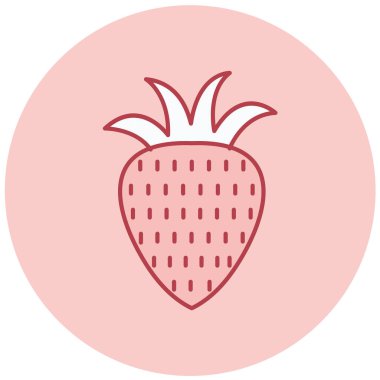 Eşsiz çilek simgesi, vektör illüstrasyonu