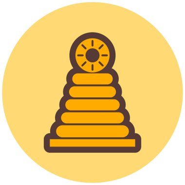 piramit dairesel düz vektör simgesi