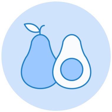 Avokado. Web simgesi basit illüstrasyon