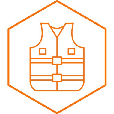 Güvenlik yeleği simgesi. vektör illüstrasyonu