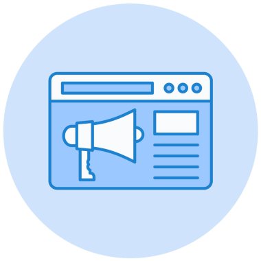 Pazarlama. Web simgesi basit illüstrasyon