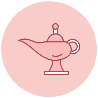 Sihirli lamba simgesi, basit tasarım vektör çizimi