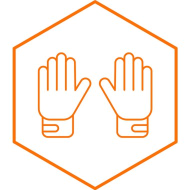 Çizgi eldiveni simgesi beyaz arkaplanda izole edildi. Temizlik ekipmanı işareti. Simgeleri renkli daire tuşlarına ayarla. vektör illüstrasyonu