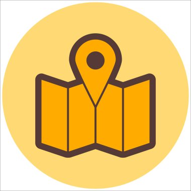 Harita. Web simgesi basit illüstrasyon