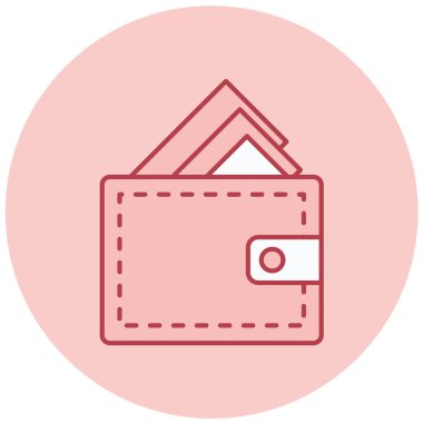 Cüzdan. Web simgesi basit illüstrasyon