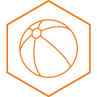 Plaj topu simgesinin vektör illüstrasyonu