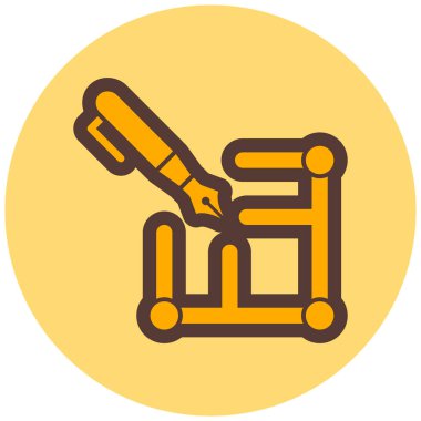 İnşaat düz vektör simgesi