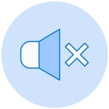 Ses yok. Web simgesi basit illüstrasyon