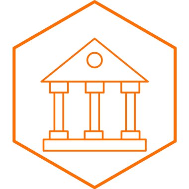 banka binası simgesi modada izole edilmiş arka plan