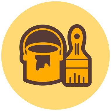 Boya kovası renkli vektör simgesi