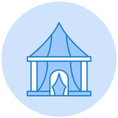 çadır simgesi vektör illüstrasyonu