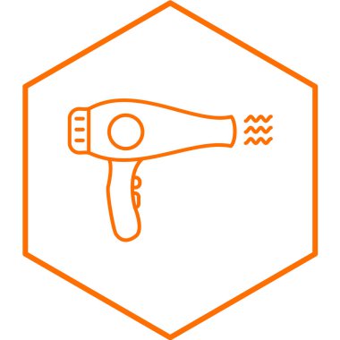 Saç kurutma makinesi ikonu. vektör illüstrasyonu