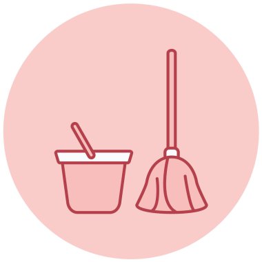 Süpürge. Web simgesi basit illüstrasyon